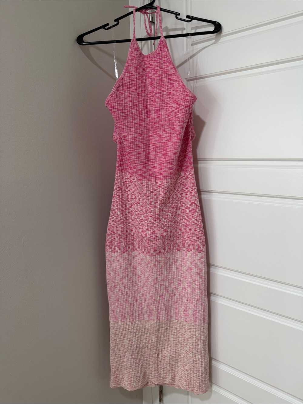Future Collective Pink Halter Knit Midi Dress Summer Beach XL